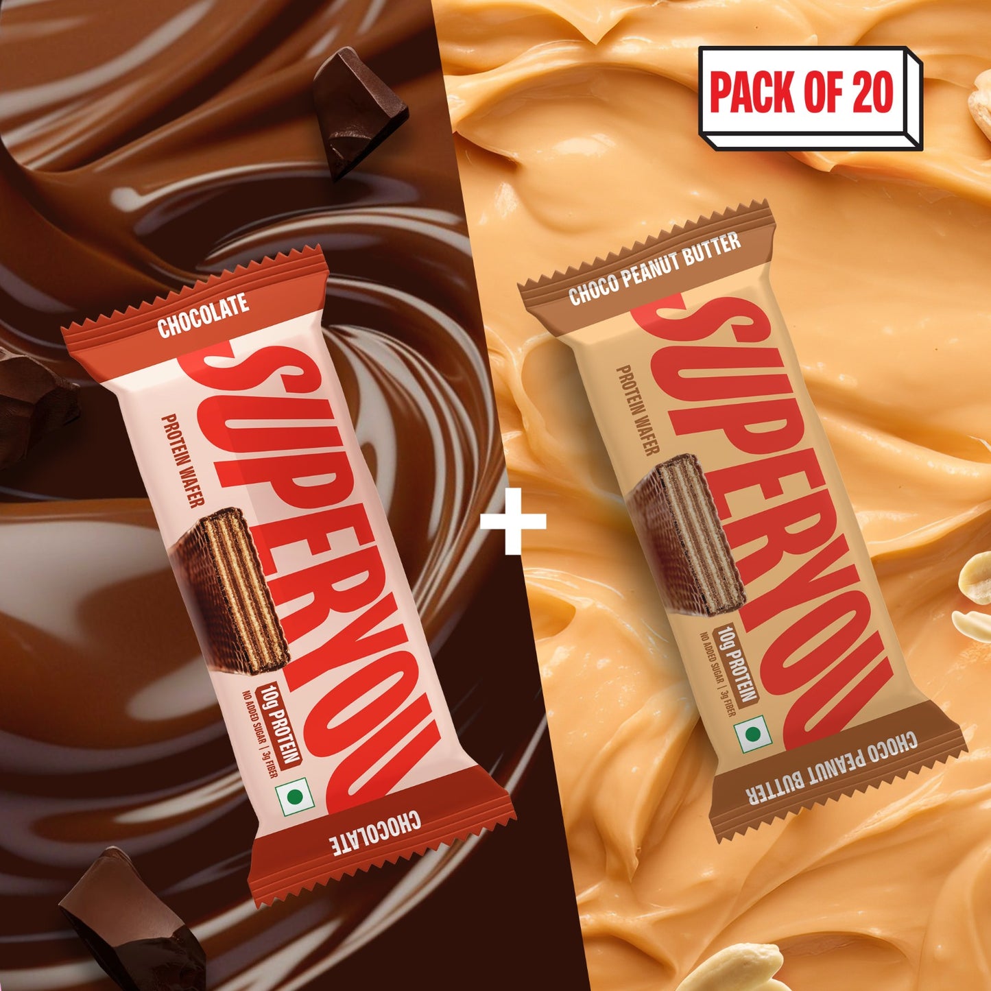 Chocolate & Choco Peanut Butter Combo - Pack of 10 each