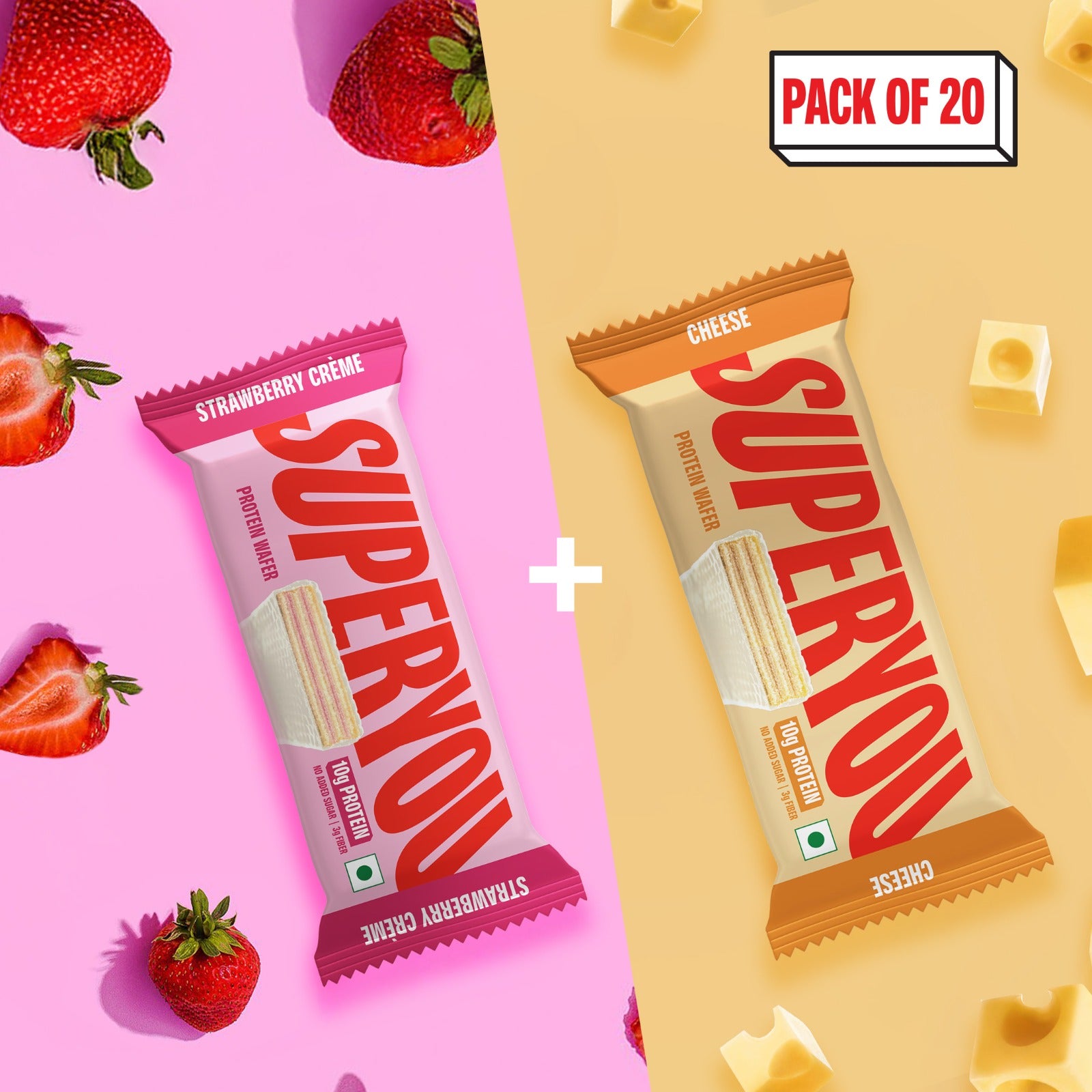 Strawberry Crème & Cheese Combo — Pack of 10 each