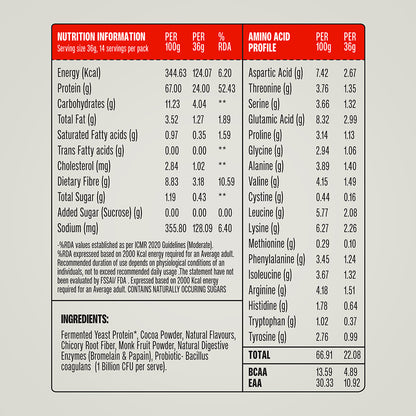 Chocolate Fermented Yeast Protein - 500g