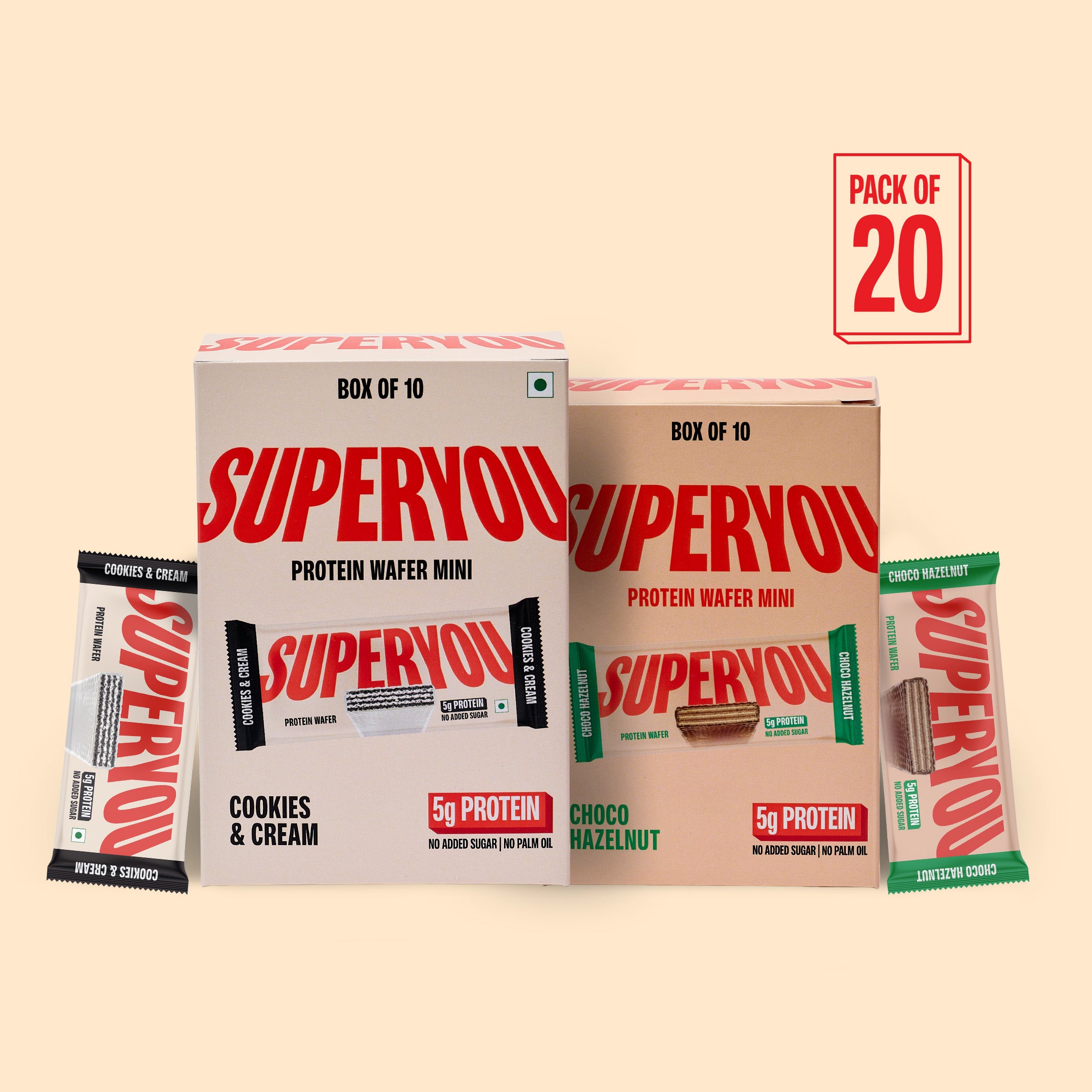 Choco Hazelnut and Cookies & Cream - Pack of 10 each