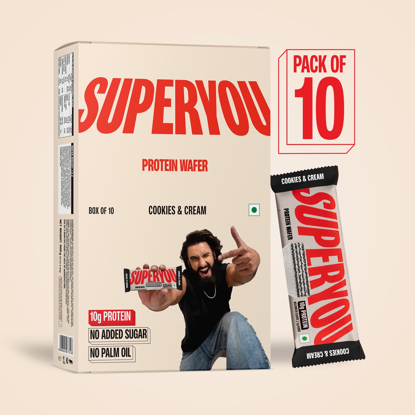 Cookies & Cream Protein Wafers - Pack of 10