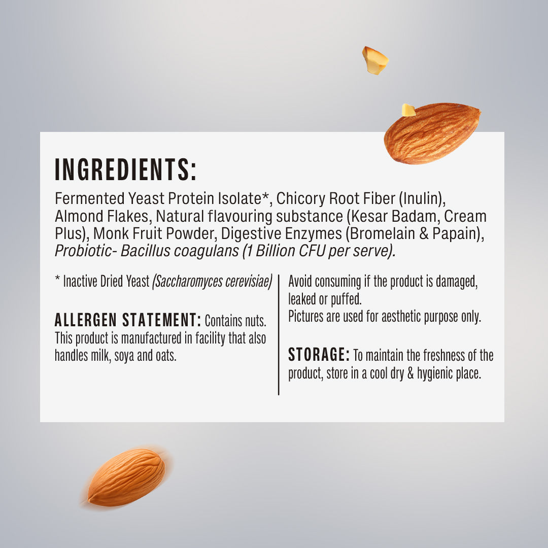 Kesar Badam Fermented Yeast Protein - 1Kg Jar