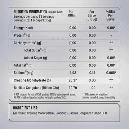 Creatine Monohydrate - Unflavoured