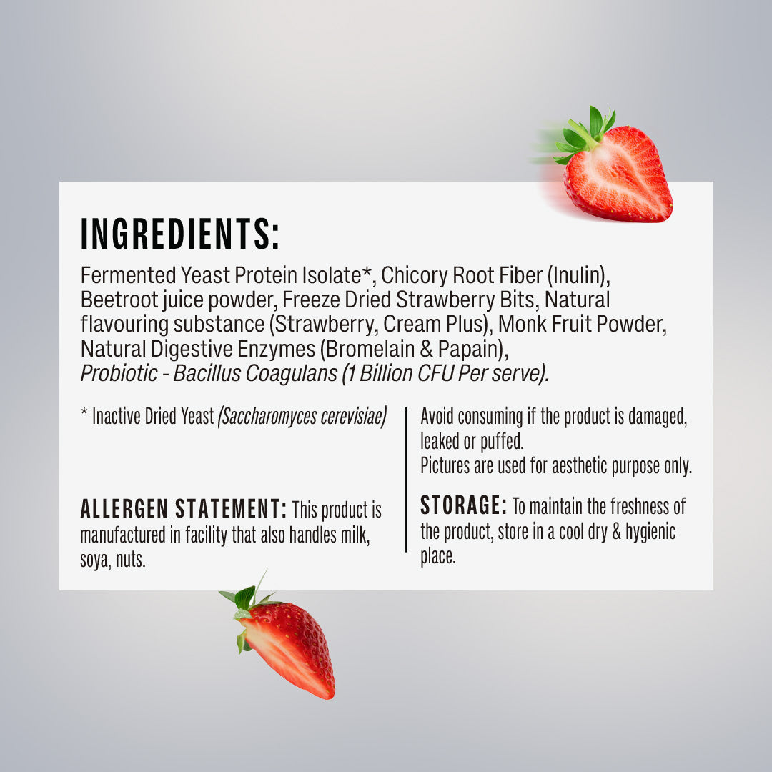 Strawberry Fermented Yeast Protein - 500g Jar