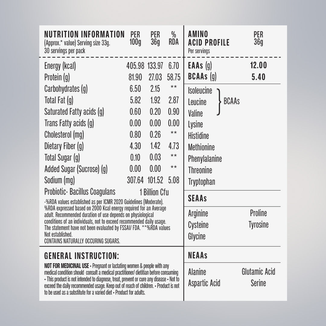 Unflavoured Fermented Yeast Protein - 1Kg Jar