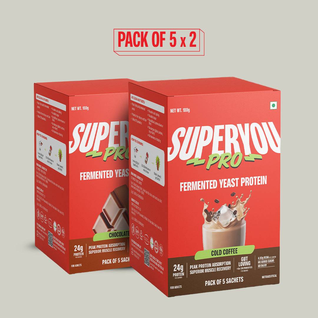 Chocolate & Cold Coffee Fermented Yeast Protein - Pack of 5 x 2