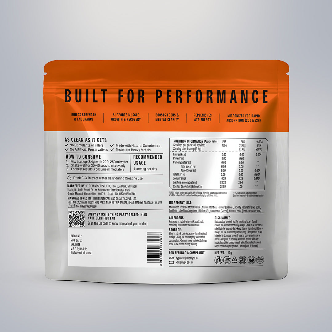 Creatine Monohydrate 112g - Orange Kick