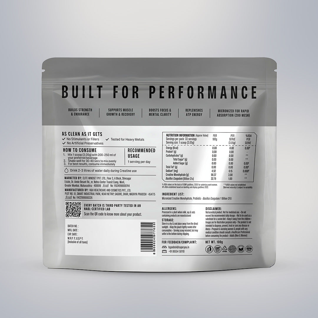 Creatine Monohydrate 100g - Unflavoured