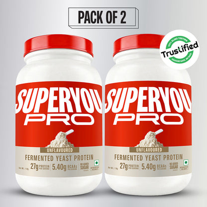 Unflavoured Fermented Yeast Protein - 1Kg Jar X 2