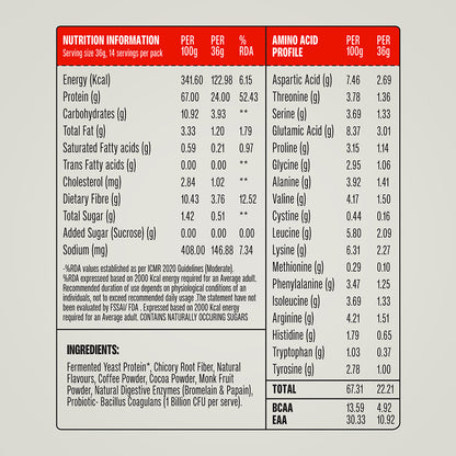 Cold Coffee Fermented Yeast Protein - 500g