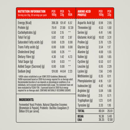 Unflavoured 1 Kg - Fermented Yeast Protein