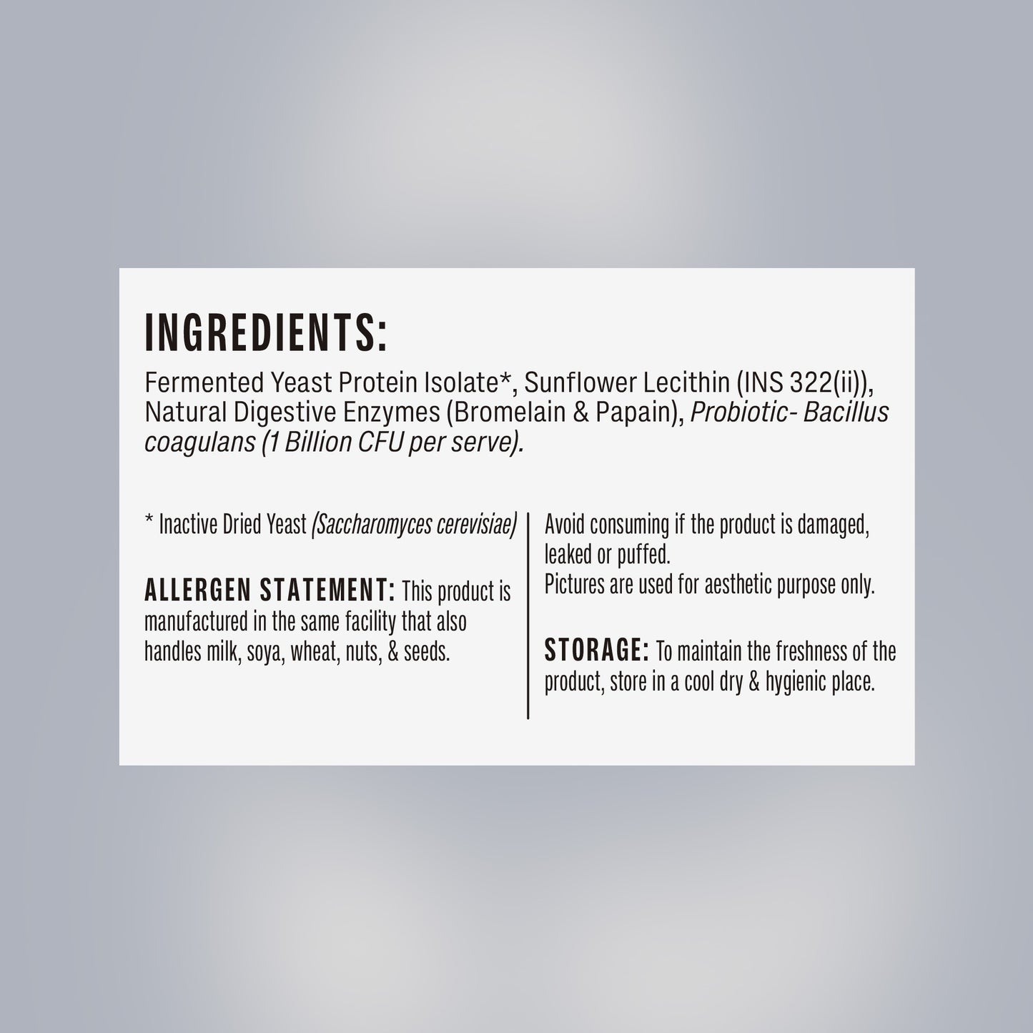 Unflavoured Fermented Yeast Protein - 1Kg Jar
