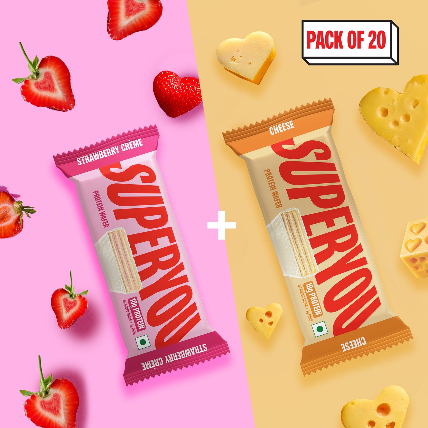 Strawberry Crème & Cheese Combo — Pack of 10 each