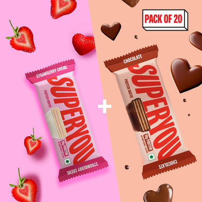 Strawberry Crème & Chocolate Combo — Pack of 10 each