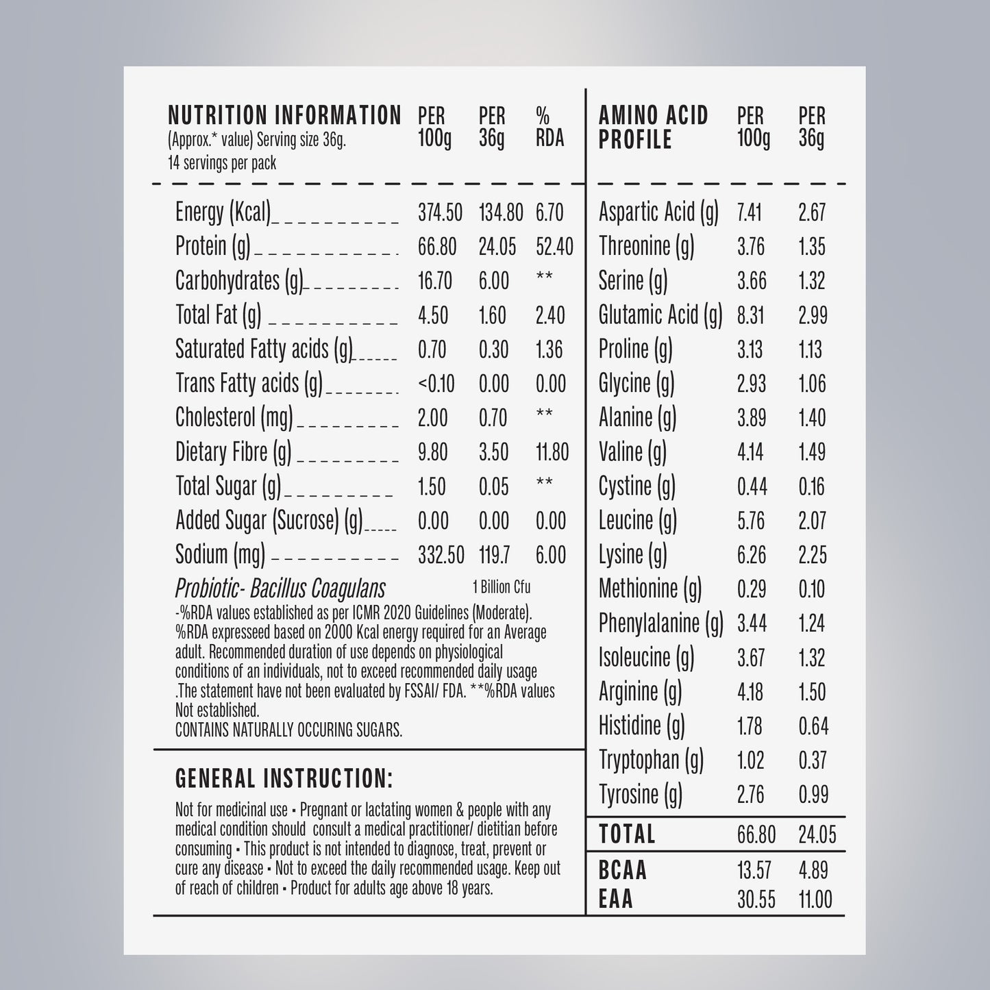 Vanilla Fermented Yeast Protein - 500g Jar